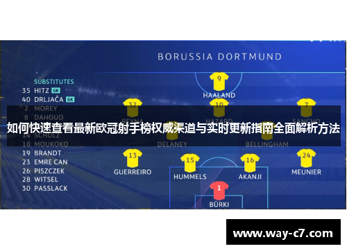 如何快速查看最新欧冠射手榜权威渠道与实时更新指南全面解析方法